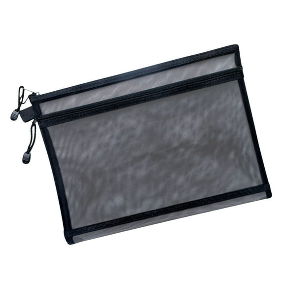 Matoen Pencil Pouch Bulk, Black 13"x9.8" Small Mesh Zipper Pouches Pencil Case, Multipurpose Zipper Pencil Bags for Travel, Office Organization