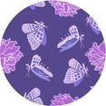 thumbnail image 1 of Ahgly Tapis Rond Lavable en Machine Intérieur Transitionnel Violet Améthyste Violet, 7 Pieds Rond, 1 of 7