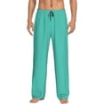 thumbnail image 5 of Mens Pajama Pants, Teal Turquoise Soft Sleep & Lounge Pants for Men, Cuteness Casual PJ Bottoms Pants with Pockets, 5 of 7