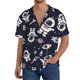 thumbnail image 1 of Fotbe Cartoon Spaceship Camisa Estampada de Manga Corta para Hombre, Casual de Verano, Estilo Playero, Sin Arrugas-Large, 1 of 5