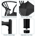 thumbnail image 4 of Alden Design Set of 4 Mid-Century Weave Dining Chairs with Solid Metal Frame, Full Black, 4 of 8