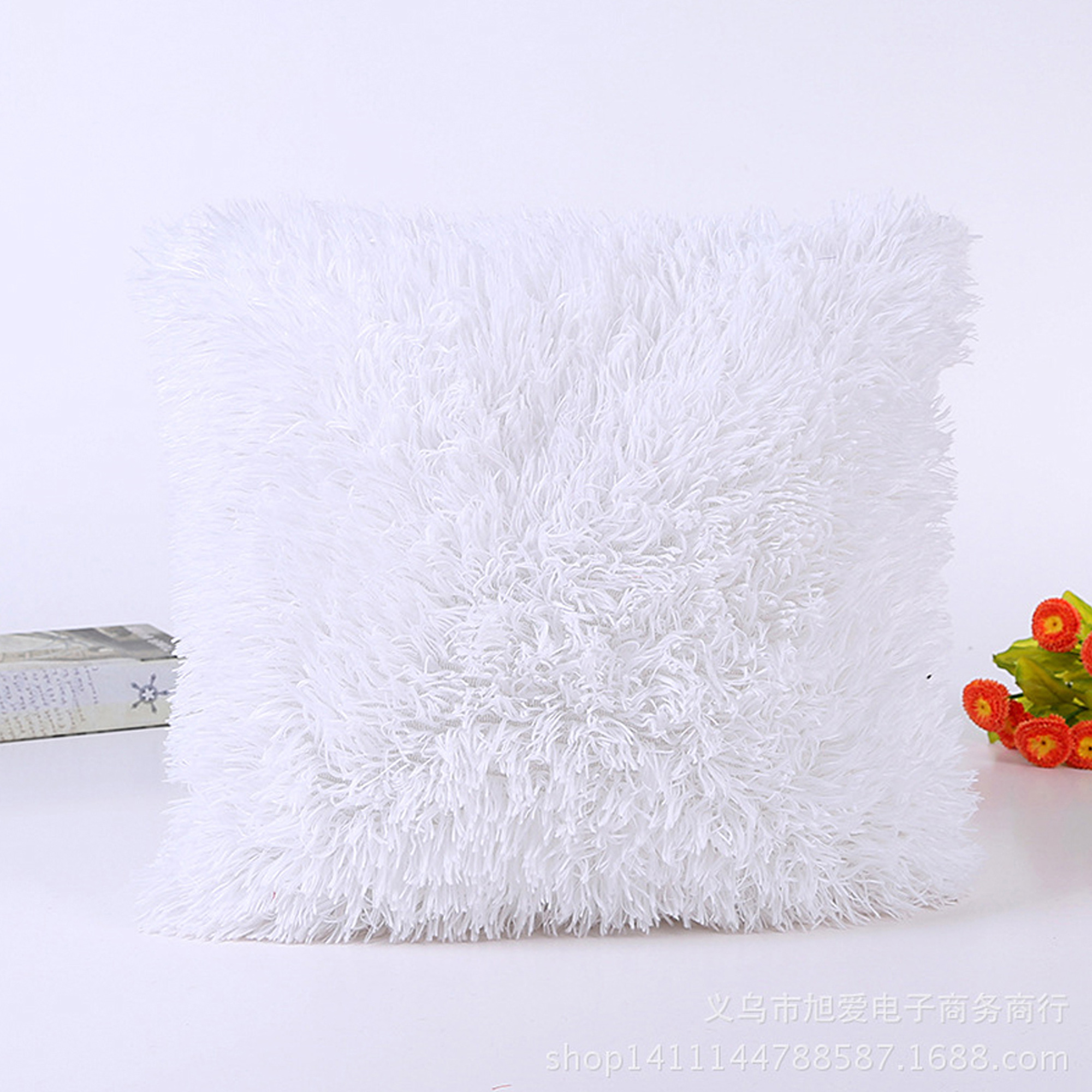 Musuos Plush Furry Cushion Cover Throw Pillow Case Home Decor 43*43cm