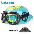 thumbnail image 3 of 2023Uchoose DS Gorra de béisbol Casco Cascos retro Verano Motocicleta Casco Vintage Cara abierta Scooter Cruiser Chopper Gangster, 3 of 5