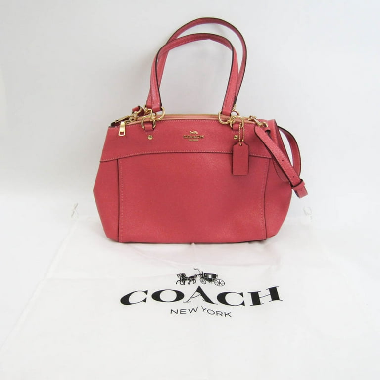 Authenticated Used Coach Brook Glitter Cross Grain Leather F32197 Women's  Leather Shoulder Bag,Tote Bag Pink 