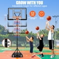 thumbnail image 2 of HONGGE Basketball Hoop, Portable Basketball Hoop System for Outdoor, Adjustable Height 5.7-10ft 44in Backboard Basketball Goal for Kids Teen and Adult, 2 of 8