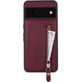 thumbnail image 4 of for Google Pixel 6A Case with Card Holder for Women,Pixel 6A Phone Case Wallet with Strap Credit Card with Kickstand Zipper Shockproof Case for Pixel 6A - Red Wine, 4 of 7