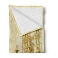 thumbnail image 2 of Paris Soft Flannel Fleece Throw Blanket, Vintage Design Faded Style France Capital Landmarks Eiffiel Tower, Cozy Plush for Indoor and Outdoor Use, 60" x 80", Beige Pale Camel, by Ambesonne, 2 of 5