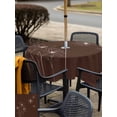 thumbnail image 5 of Outdoor Tablecloths with Umbrella Hole & Zipper, Brown Floral 54x54 Inch Square Tablecloths, Spring Flower Waterproof Table Cloth, Patio/Pool/Picnic Table Covers, 5 of 8