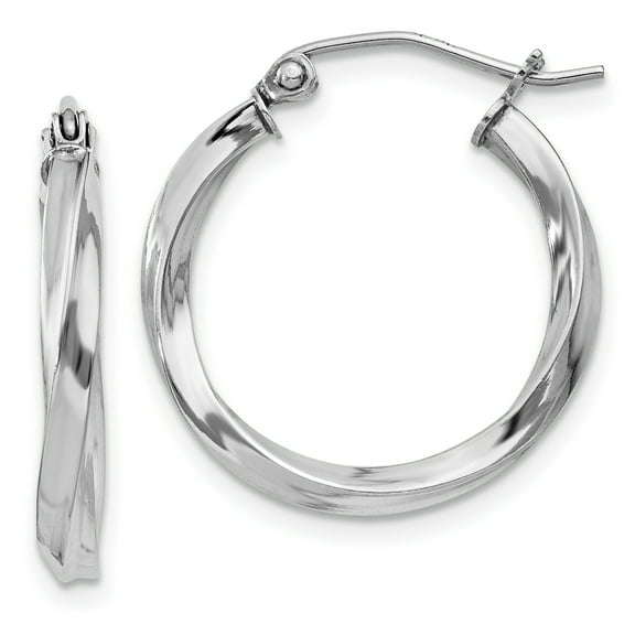 Primal Silver Sterling Silver Rhodium-plated Twisted Hoop Earrings