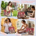 thumbnail image 6 of XYZCANDO Red Christmas Santa Snowman Print Quilted Shoulder Tote Bag Large Capacity Reusable Handbag for Holiday Shopping Grocery Travel Daily Use, 6 of 7