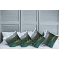 thumbnail image 6 of Ambesonne Forest Throw Pillow Cover 4 Pack, Aerial View Pines Lake, 16", Dark Green Jade Green, 6 of 6