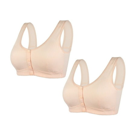 Pavied Nursing Bras Wireless Bras Push Up Bra Womens No Ring Front Close Bra T Back Plus Size Seamless Unlined Bra For Large Bust Front Closure Bras Seamless Bras Pink XL