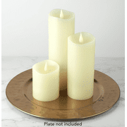 PG Set of 3 LED Candle, Real 3D and Flickering Flame, Indoor Flameless LED Candles Battery Operated with Remote Timer and Real Wax Shell for Home/Wedding/Holiday Decor, Set of 3
