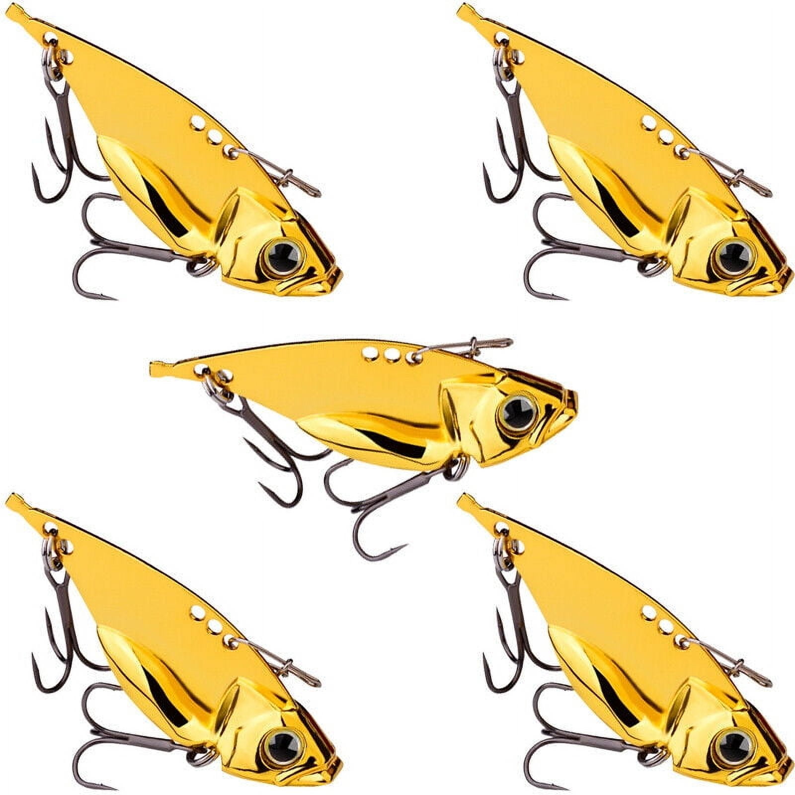5Pcs Metal Blade Fishing Lures 5/7/10/15/20g Hard VIB Crank Bait Sinking Hook