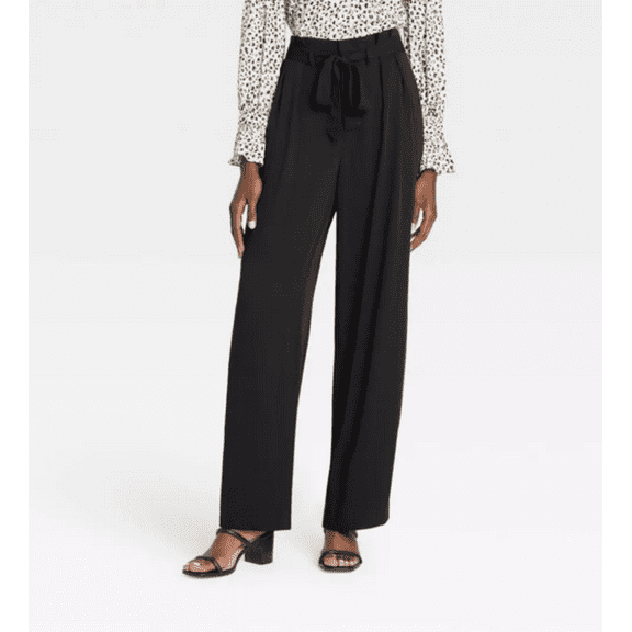 Who What Wear Women's High-Rise Wide Leg Pants - (Black, 6)