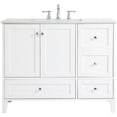 thumbnail image 5 of Elegant Decor Sommerville 42" Single Quartz Top Bathroom Vanity in White, 5 of 15