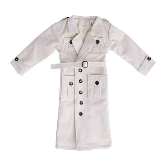arctrm 1/6 Scale Action Figures Long Windbreaker Figure Costume Miniature Trench Jacket White