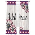 thumbnail image 6 of Red Blue Daisy Sheer Curtains for Living Room Bedroom Welcome Plaid Vintage 4th of July Sheer Curtains 96 Inch Long 2 Panels Set Light Filtering Curtain Window Treatments Drapes for Dining Room, 6 of 6