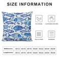 thumbnail image 5 of Nawypu  Blue Pillow Cushion Cover Pack of , Fish Sea Animal with Ottoman Ornate Mosaic Hand Drawn Style Marine Artwork, Decorative Square Accent Pillow Case,, 5 of 5