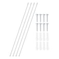 thumbnail image 1 of Stainless Steel Lanyard Cable with Eyelets 0.08" x 39" 2mm x 100cm Lock Security Wire Rope with Mounting Screws, 4 Pack, 1 of 6