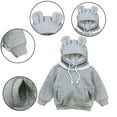 thumbnail image 4 of Esaierr Baby Newborn Boys Girls Bear Ears Hooded Fleece Sweatshirts Toddler Unisex Padded Spring Fall Sweatshirt Solid Color Warm Tops Coats for 9 Months-4 Years, 4 of 9
