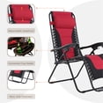 thumbnail image 6 of MF Studio Padded Zero Gravity Chair Folding Outdoor Patio Recliner with Adjustable Headrest and Cup Holder, Red, 6 of 8