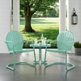 thumbnail image 7 of Crosley Furniture Griffith 3 Piece Metal Patio Conversation Set in Aqua, 7 of 7