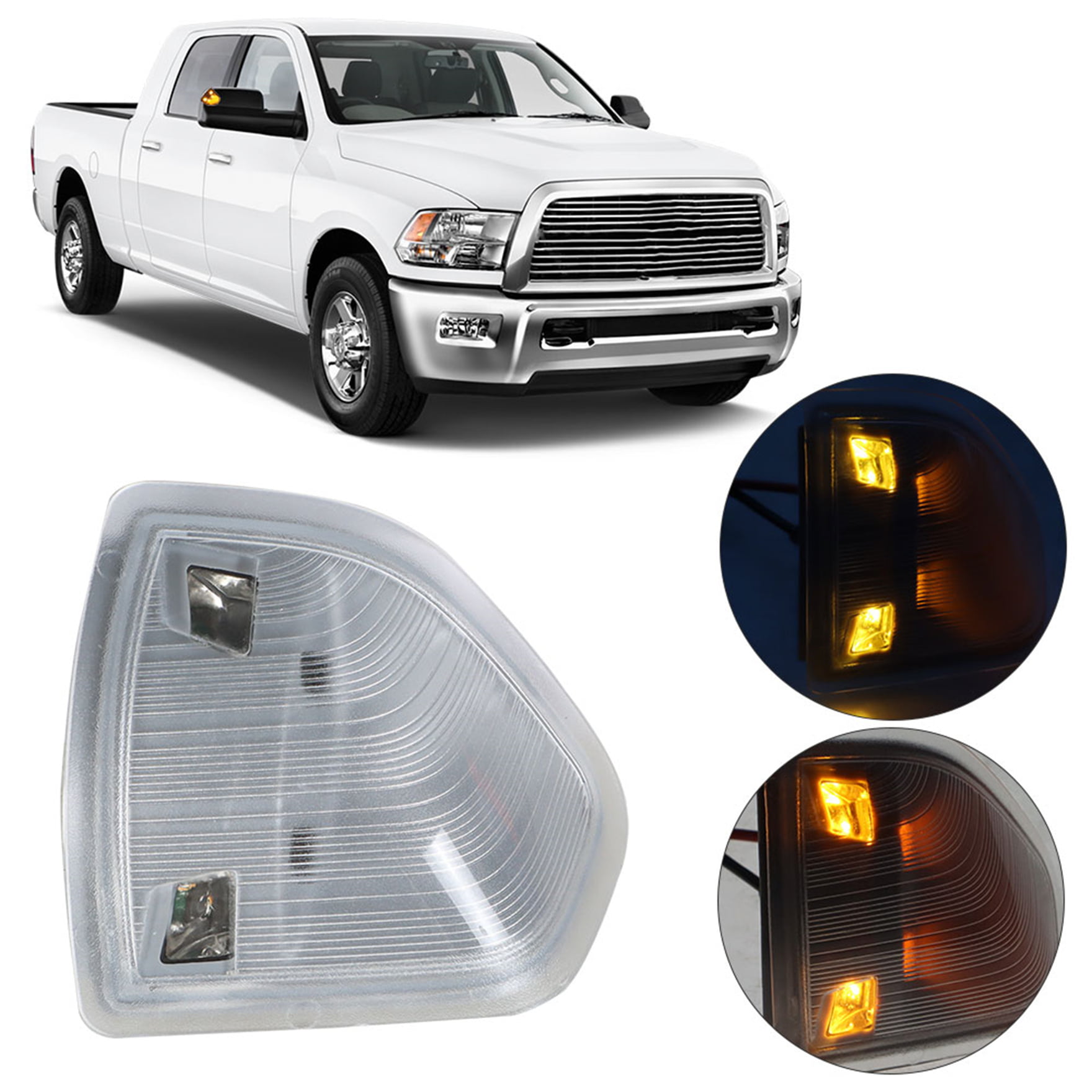 LH+RH for Dodge Ram Pickup Truck Smoked Tow LED Side Mirror Turn Signal Light 