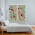 thumbnail image 4 of Sage Green Floral Kitchen Curtains 63 Inch Length, Spring Flowers Leaves Farmhouse Grommet Top Bedroom Living Room Curtains, Light Filtering Cafe Curtain Drapes 2 Panels Set 84''x63'', 4 of 9