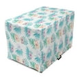 thumbnail image 1 of Hibiscus Dog Crate Cover, Creative and Simplistic Layout of Pastel Tones Delicate Flowers, Easy to Use Pet Kennel Cover Small Dogs Puppies Kittens, 7 Sizes, Violet Turquoise, by Ambesonne, 1 of 1
