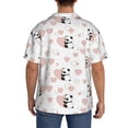 thumbnail image 7 of Balery Heart Panda Men's Casual Button Down Shirt Short Sleeve Textured Summer Cuban Beach Shirts-Large, 7 of 7