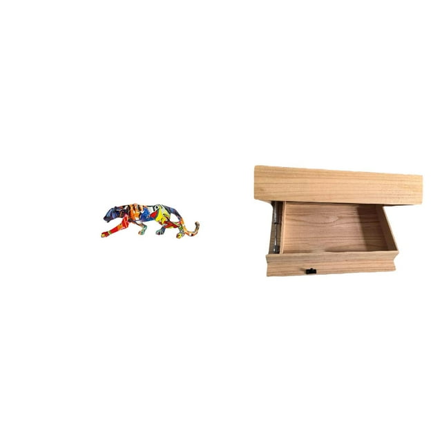 Estantería con figuras decorativas, organizador de pared y cajones, fabricado en resina y madera. Ideal para la sala de estar o la entrada.