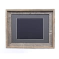 thumbnail image 3 of Rustic Barnwood Picture Frames – Reclaimed Wood Photo Frames – Wood Frame with Mat for Wall & Tabletop Display – Made in USA, Weathered Gray, 16x20 matted to display a 11x14, Cinder Mat, 3 of 9