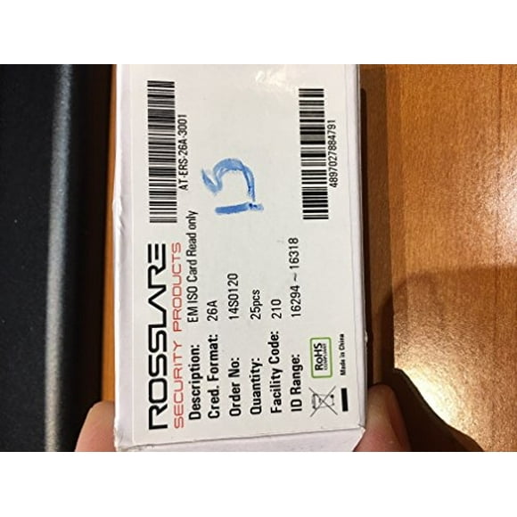 Productos de seguridad Rosslare ATERS26A3001 Tarjeta Prox im