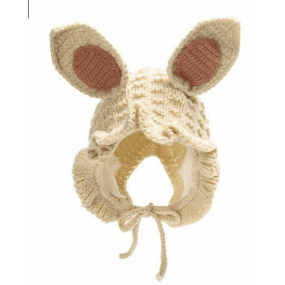 Baby Beanie Easter Bunny Hat Crochet Bonnet Hat Earflap Pilot Hats Rabbit Ears Beanie Cap Winter Warm Knit Caps for Toddlers Baby Girls and Boys