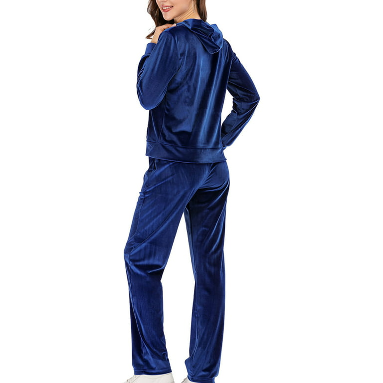 IN'VOLAND Plus Size Sweatsuits Set for Women 2 Piece Tracksuits Velour Outfits Pullover Hoodie and Sweatpants with Pockets