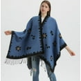 thumbnail image 5 of ZhangBaoLin Women Shawl Wrap Cardigan Poncho Cape Open Front Long Sweater Coat Winter Warm Tassels Blanket, 5 of 7