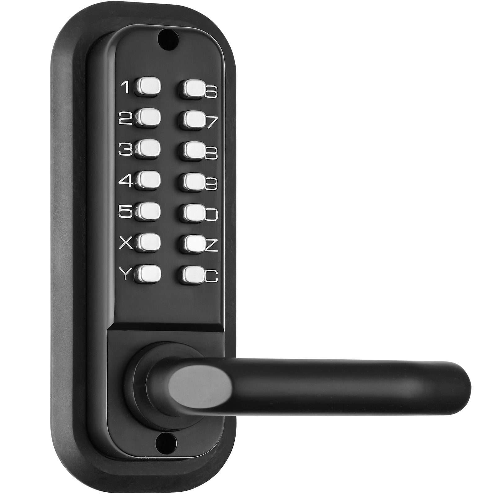 Mechanical Keyless Door Lock Gen2 Double-Sided 4-7 Digit Code No Batteries 1.4-2.5 Inch Door Thickness for Courtyard Gate