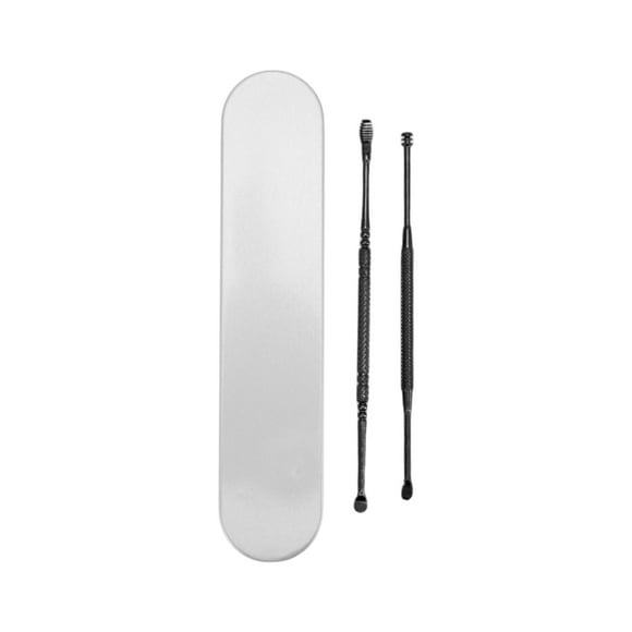 Kit de herramientas para limpiar cerumen de 2 Pcs con patrón de puntos en negro
