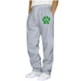 thumbnail image 5 of Yaoyar Men's Saint Patrick's Day Print Casual Cargo Pants with Pockets and Drawstring Elastic Waist Straight Leg Athletic Workwear Style Long Trousers,XXXXXL,Gray, 5 of 5