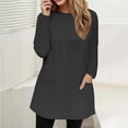 thumbnail image 5 of Lmnyox Oversized Long Pullover for Women Plus Size Long Sleeve Crew Neck Casual Sweatshirts with Pocket, 5 of 5