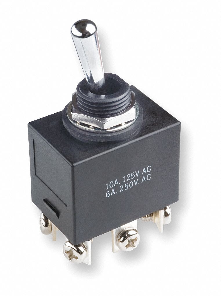 Toggle Switch, Number of Connections 6, Switch Function On/Momentary