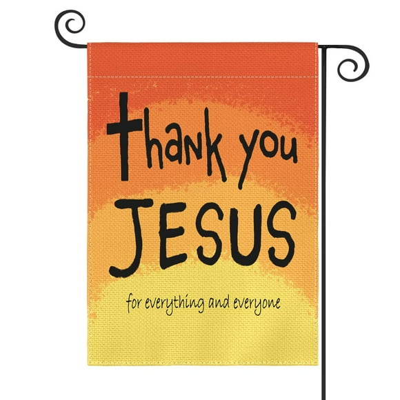 shiyou-Thank You Jesus Garden Flag Vertical Double Sided For everything And everyone, God Christian Passion Week Nativity Yard Outdoor Decoration 12.5 x 18 Inch