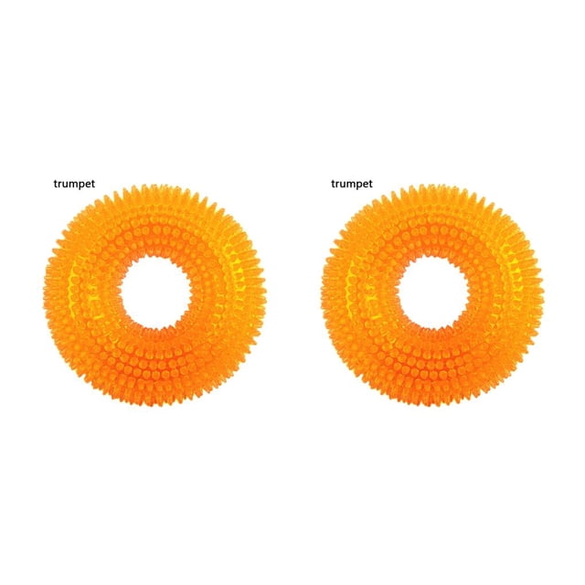 Billuyoard Pet Chew Toy Training Squeak Ring Ball TPR Molar Sound Juego Interactivo Juguete, Naranja, S Type2 NO2