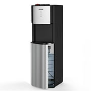 SOOPYK UV Self Cleaning Bottom Loading Water Cooler Dispenser for 5 Gallon Bottles 3 Temperatures, Child Safety Lock, LED Display with Empty Bottle Alert, Stainless Steel