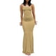 thumbnail image 1 of Vestido tipo body liso de mujer, vestido largo y ajustado para estar por casa, vestido maxi informal sin mangas para verano, 1 of 7
