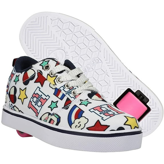 HEELYS Girls Pro 20 Prints Wheels Skate Sneaker Shoes White/Multi Print, Numeric_1