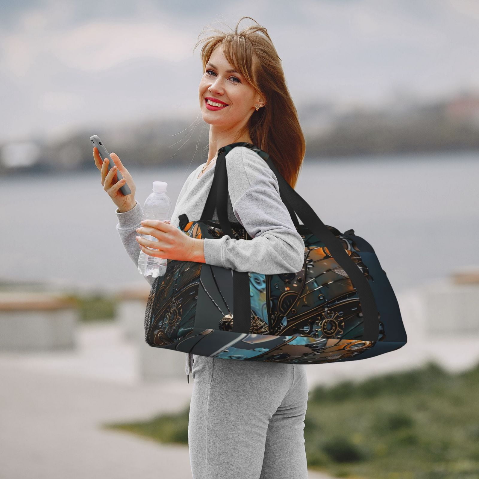 Fuzoiu Steampunk Mechanical Butterfly Print Travel Duffle Bag,Carry On Tote Bags,Duffel Bag,Sport Gym Bag, Hospital Bag for Labor and Delivery, Overnight Bag,Luggage Bag