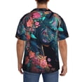 thumbnail image 3 of Sikiie Colorful Floral Patterned Horse Men's Wrinkle Free Untucked Cuban Shirt Business Casual Button Down Shirts Short Sleeve ShirtXX-Large, 3 of 5