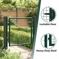 thumbnail image 3 of vidaXL Fence Gate Metal Fence Post Garden Gate for Outdoor Patio Steel Green, 3 of 11